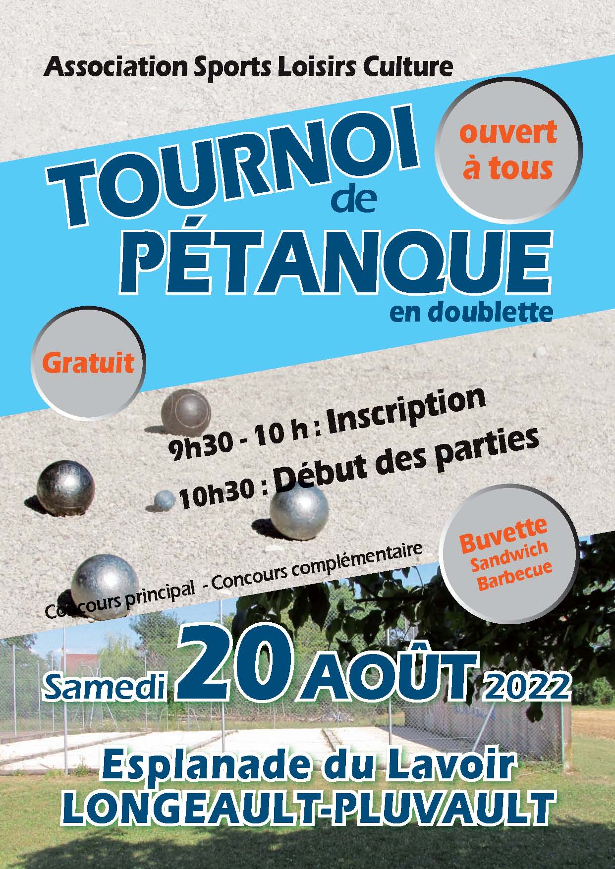 Affiche tournoi de pétanque